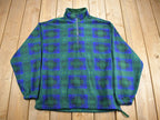 Vintage 1990s IZOD Quarter Zip Plaid Fleece Sweater