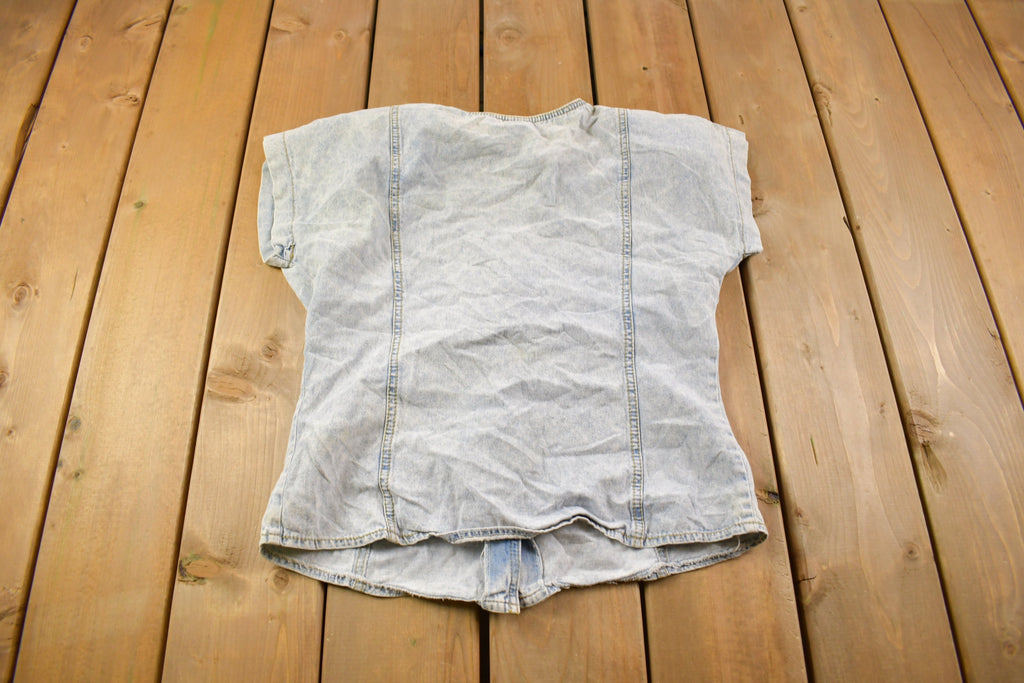 Vintage 1990s Denim Skirt & Shirt Set Size 7
