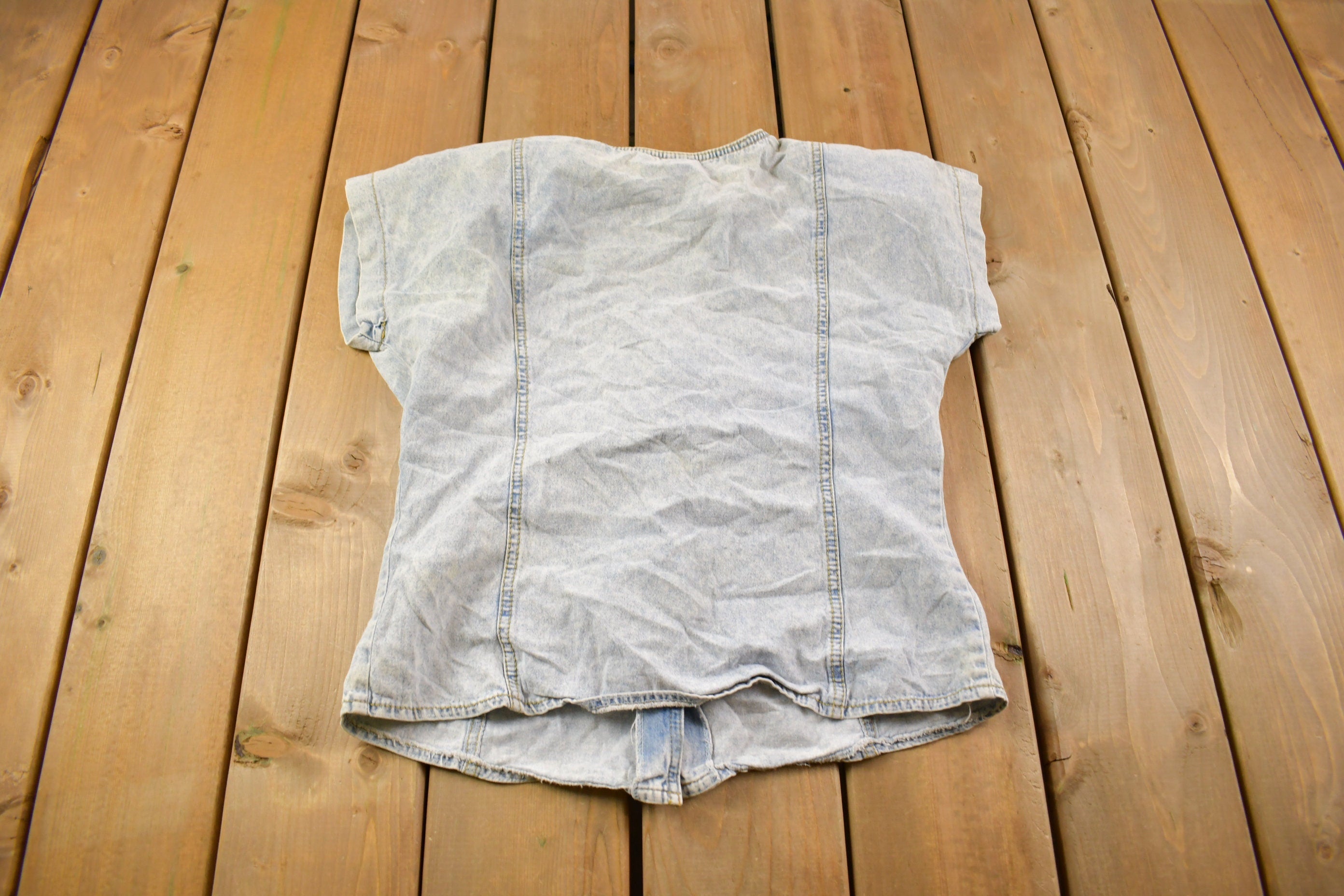 Vintage 1990s Denim Skirt & Shirt Set Size 7