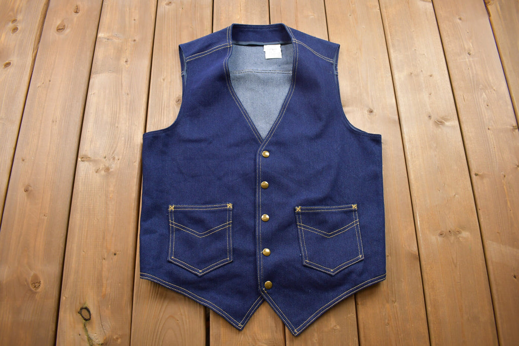 Vintage 1980s Jean Vest Button Up