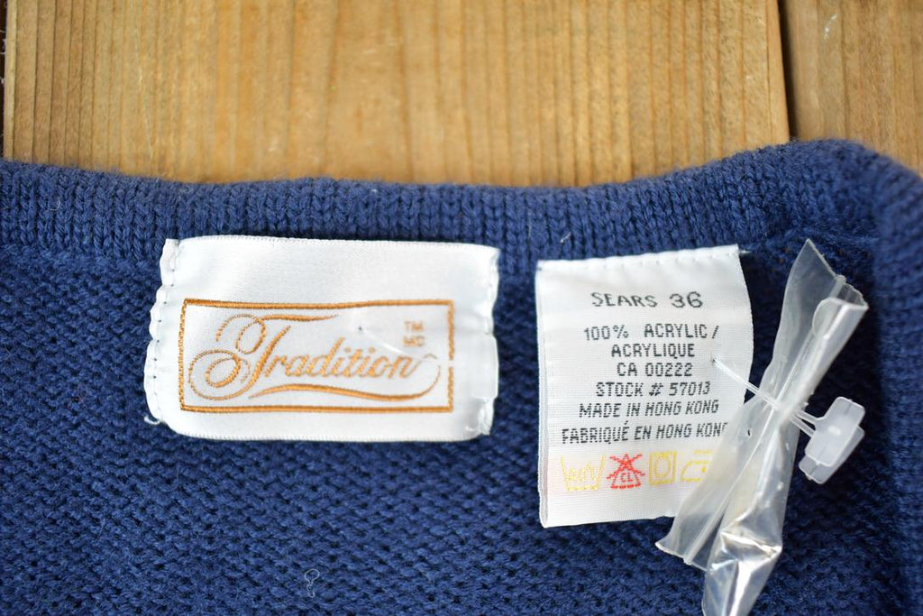 Vintage 90s Embroidered Knit Cardigan Vest: Buckle Detail