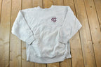 Vintage 1990s University Cottage Club Cross Grain Collegiate Crewneck  Embroidered  NCAA Sweatshirt  Sportswear  Americana