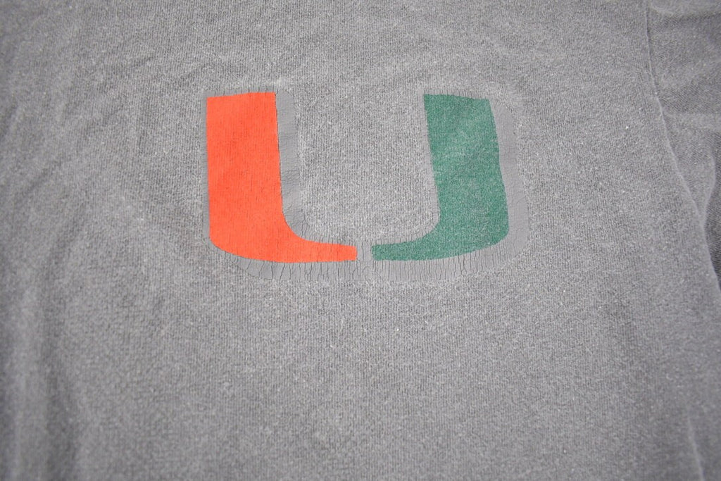 Vintage 1990s University Of Miami Hurricanes Collegiate Graphic T-Shirt Size XL