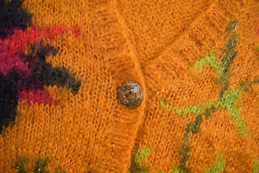 Vintage 1990s Michelle Stuart Studio Mohair Knit Cardigan Sweater
