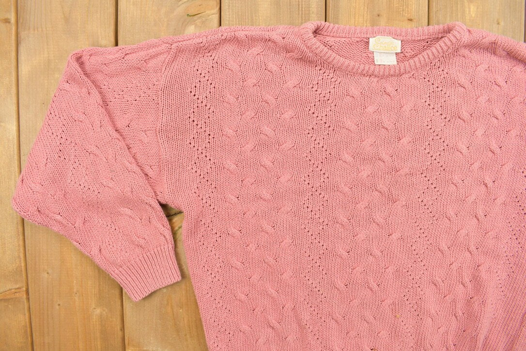 Vintage 1990s 3D Cable Knit Sweater