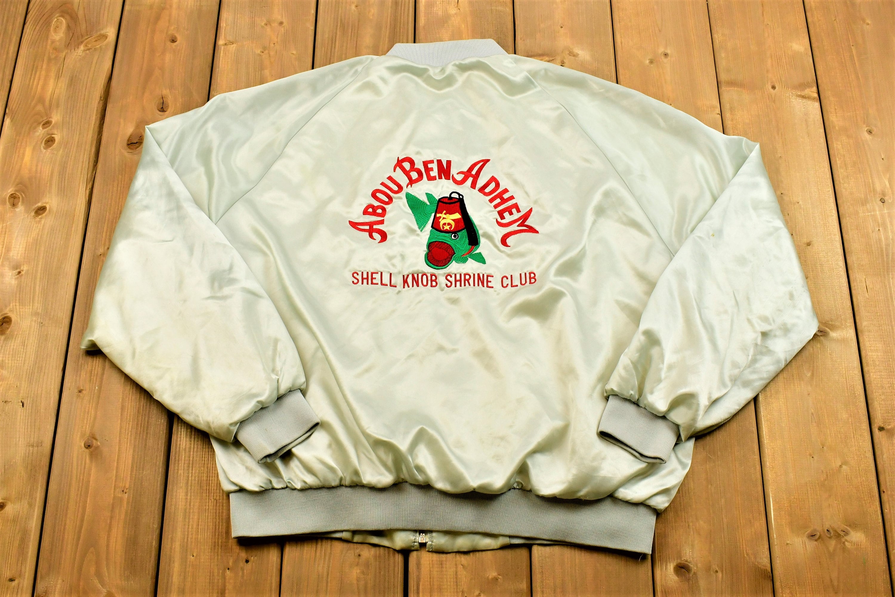 Vintage 1990s Abou Ben Adhem Satin Shriner Jacket Jacket