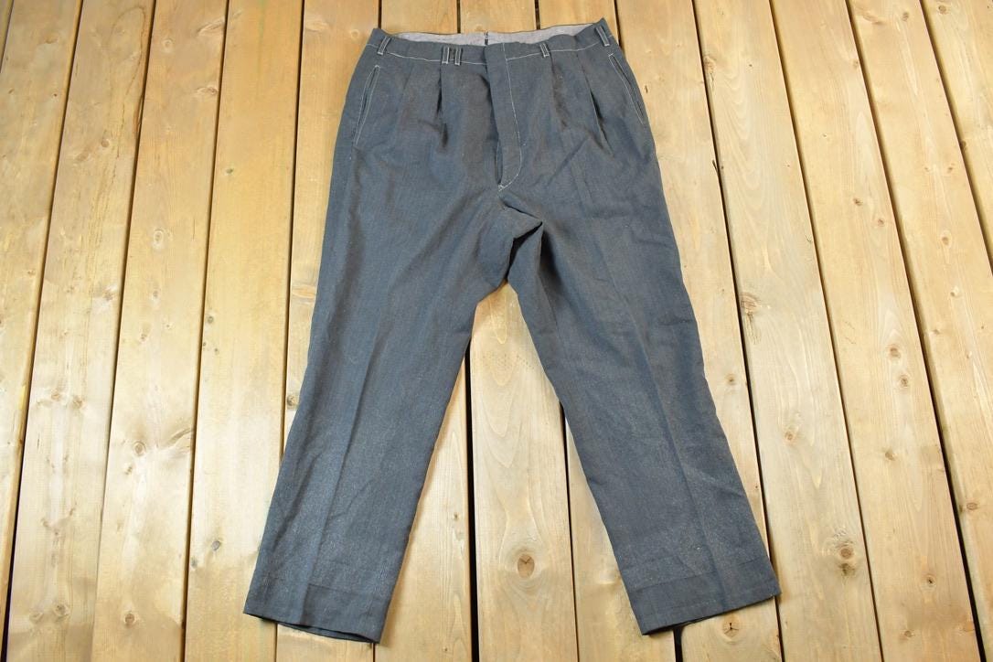 Vintage 1970s Grey Dress Pants  Made in USA  American Vintage  Workwear  Streetwear  Vintage Pants