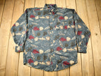 Vintage 1990s Chaps Ralph Lauren All Over Print Button Up Shirt