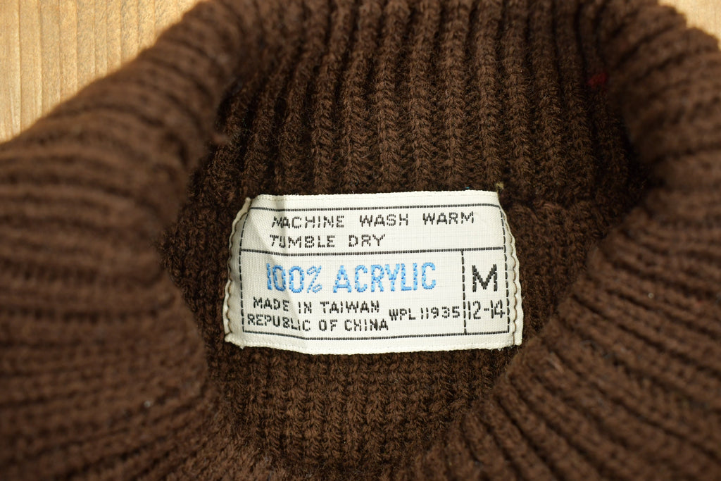 Vintage 1980s Knit Mock Neck Sweater