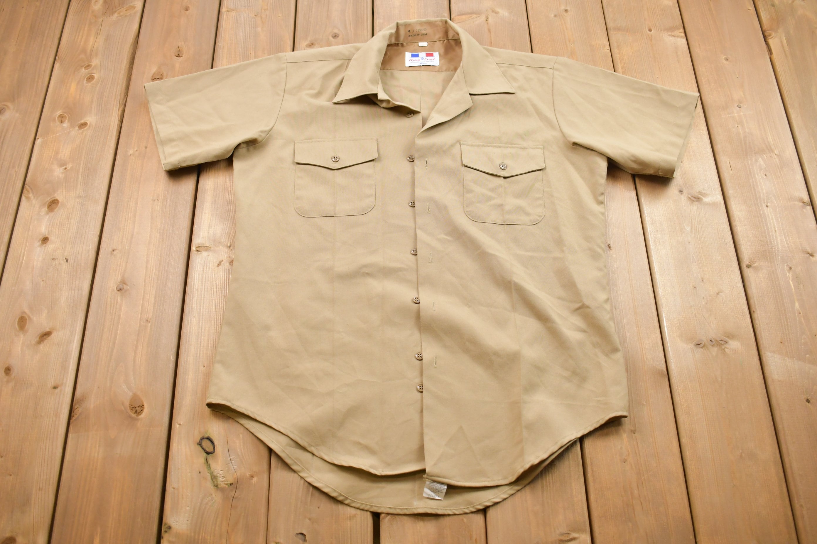 Vintage 1990s Flying Cross Button Up T- Shirt
