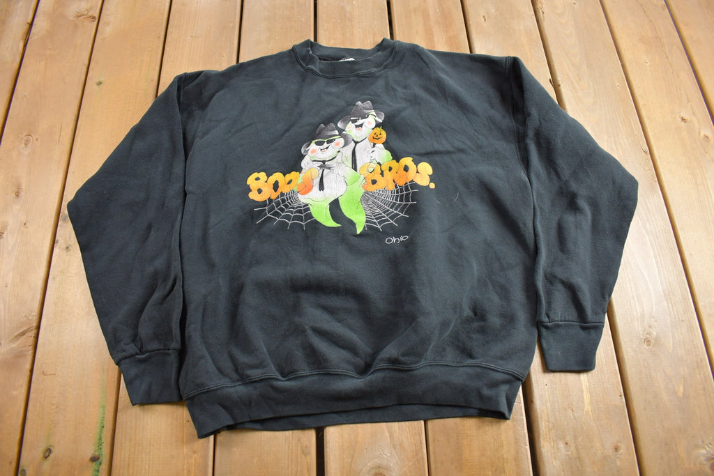 Vintage 1990s Halloween Pumpkin Theme Crewneck Sweatshirt