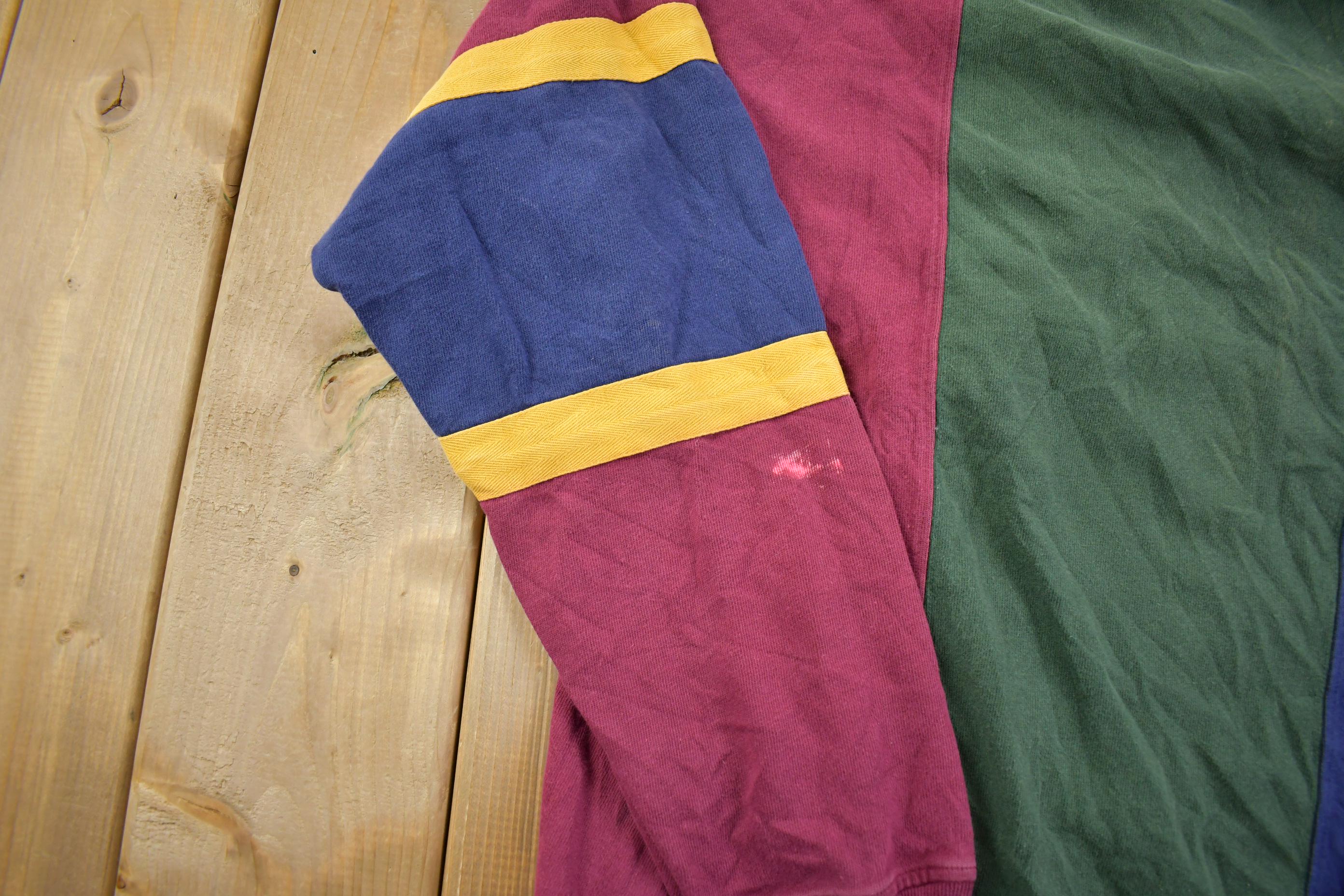 Vintage 1990s American Eagle Striped Rugby Shirt - Large