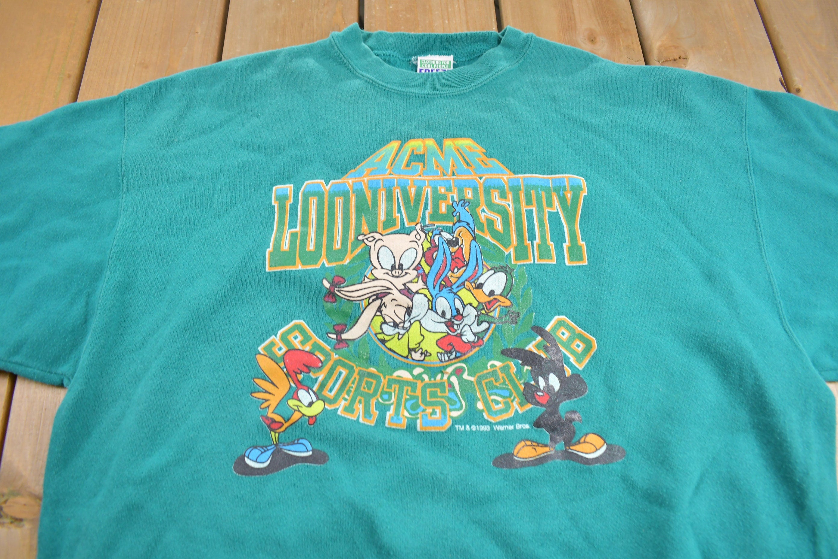Vintage 1992 ACME University Tiny Tunes Warner Bros Looney Tunes Crewneck