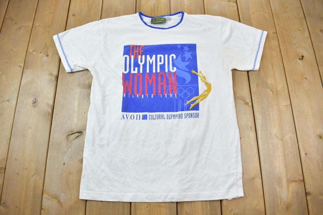 Vintage 1996 The Olympic Woman Atlanta Olympics Graphic T Shirt