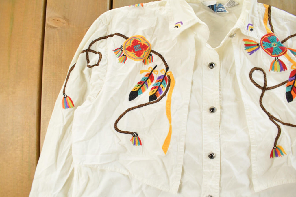 Vintage 1980s Blue Canyon Western Wear Rancher Button Up Shirt Women's Small