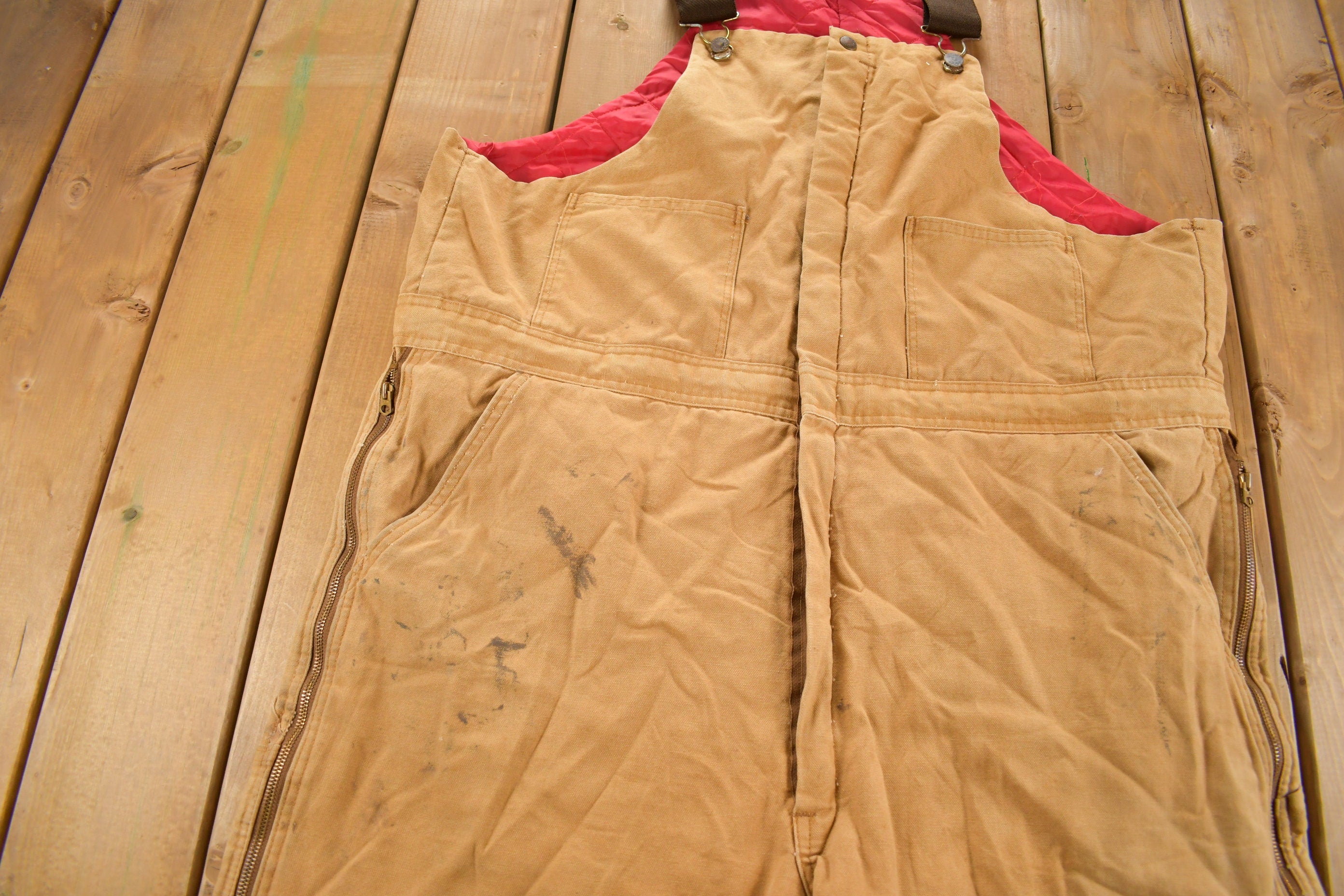Vintage 1990s Berne Quilted Canvas Overalls Size 48 x 28