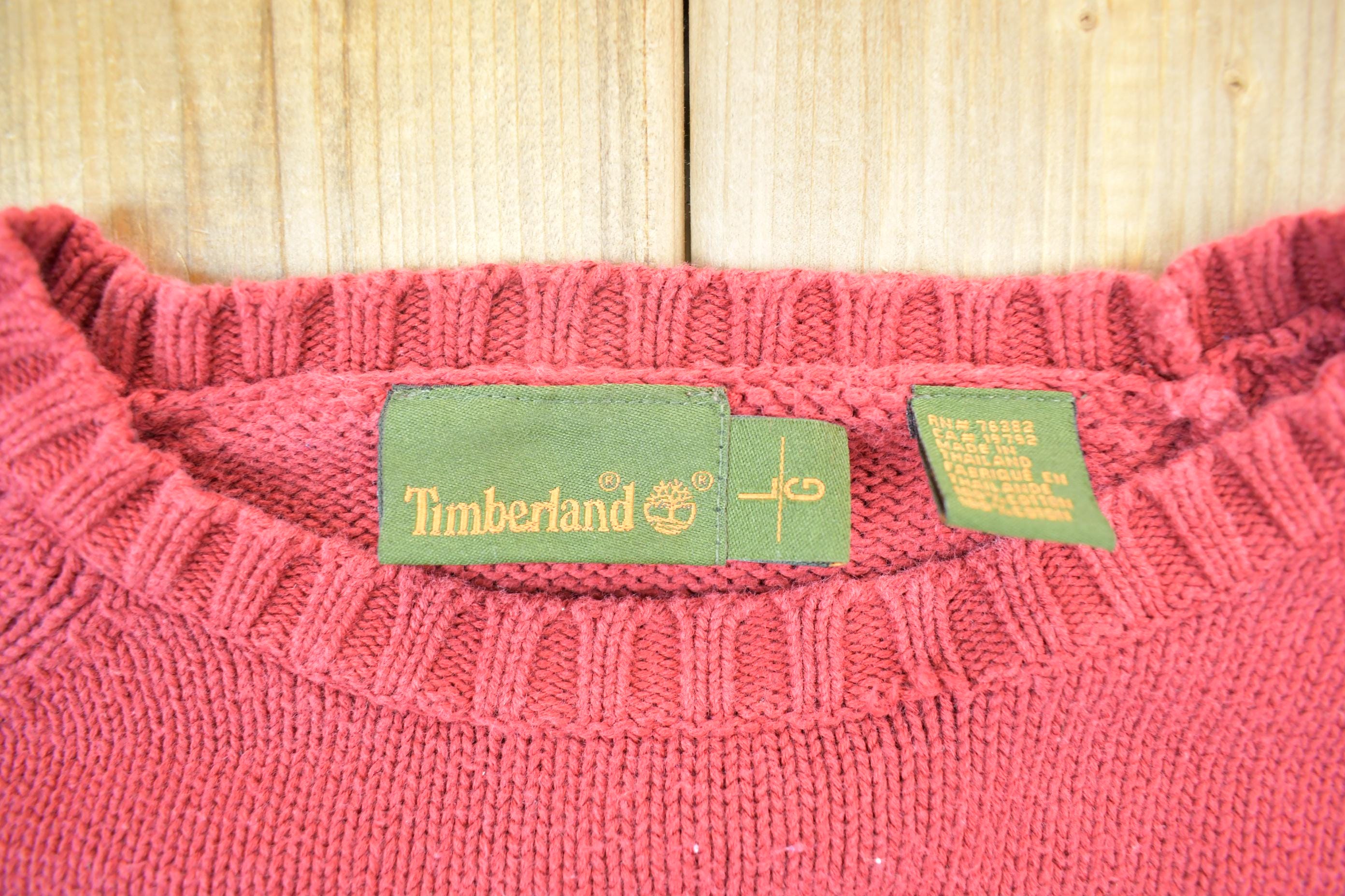 Vintage 1990s Timberland Heavy Cotton Mini Logo Knit Crewneck Sweater