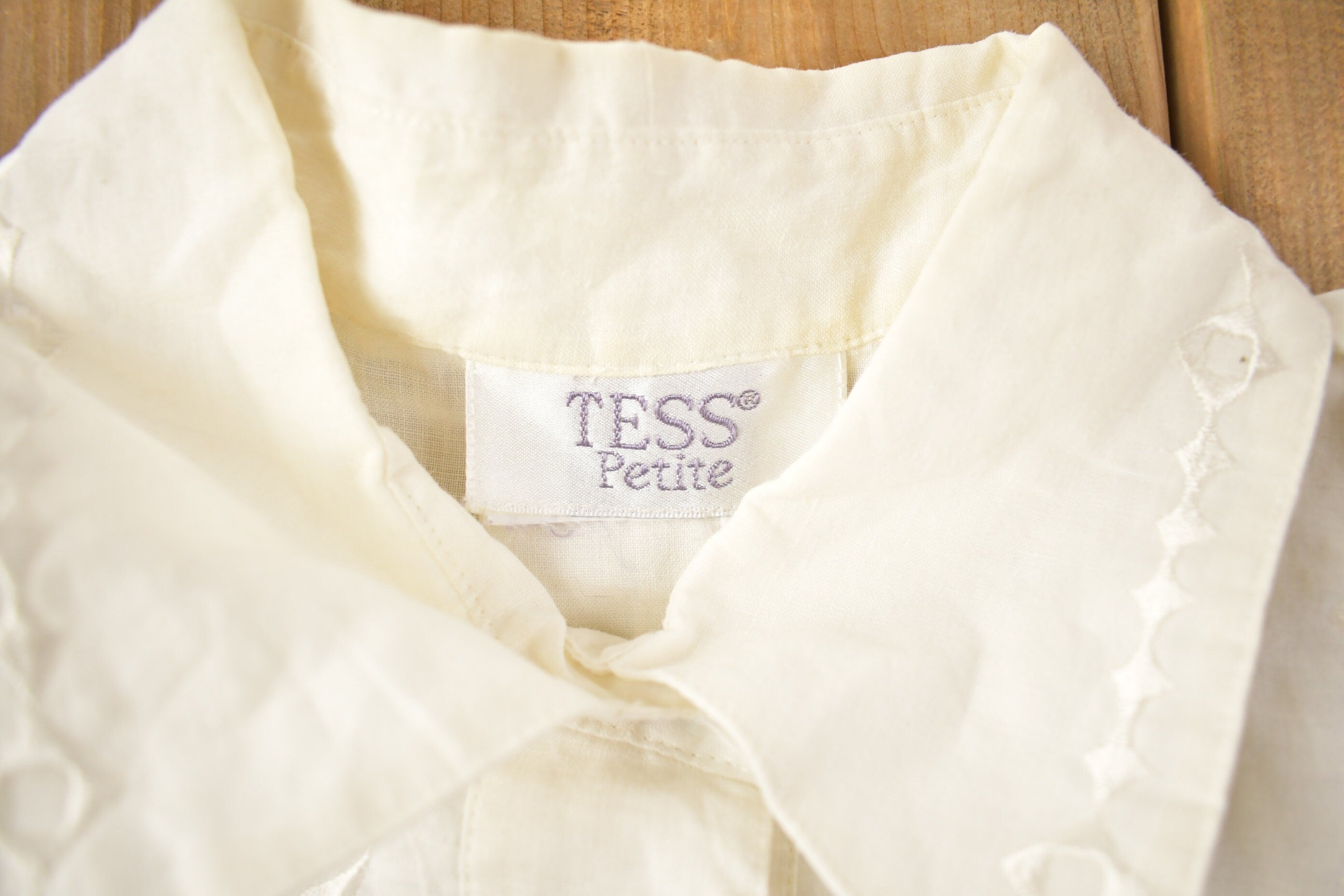Vintage 1990s Tess Petite Blank Button Up Shirt