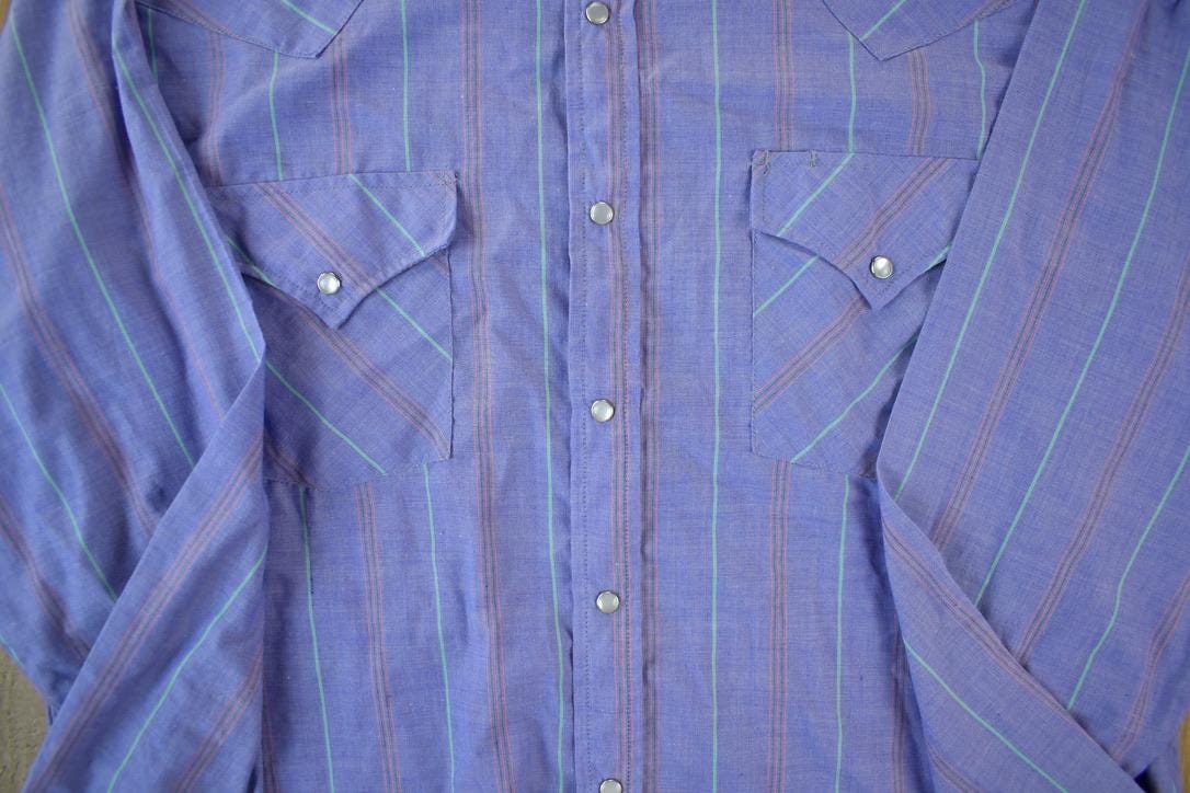 Vintage 1990s Ely Gentleman Stripe Western Shirt  Casual Wear