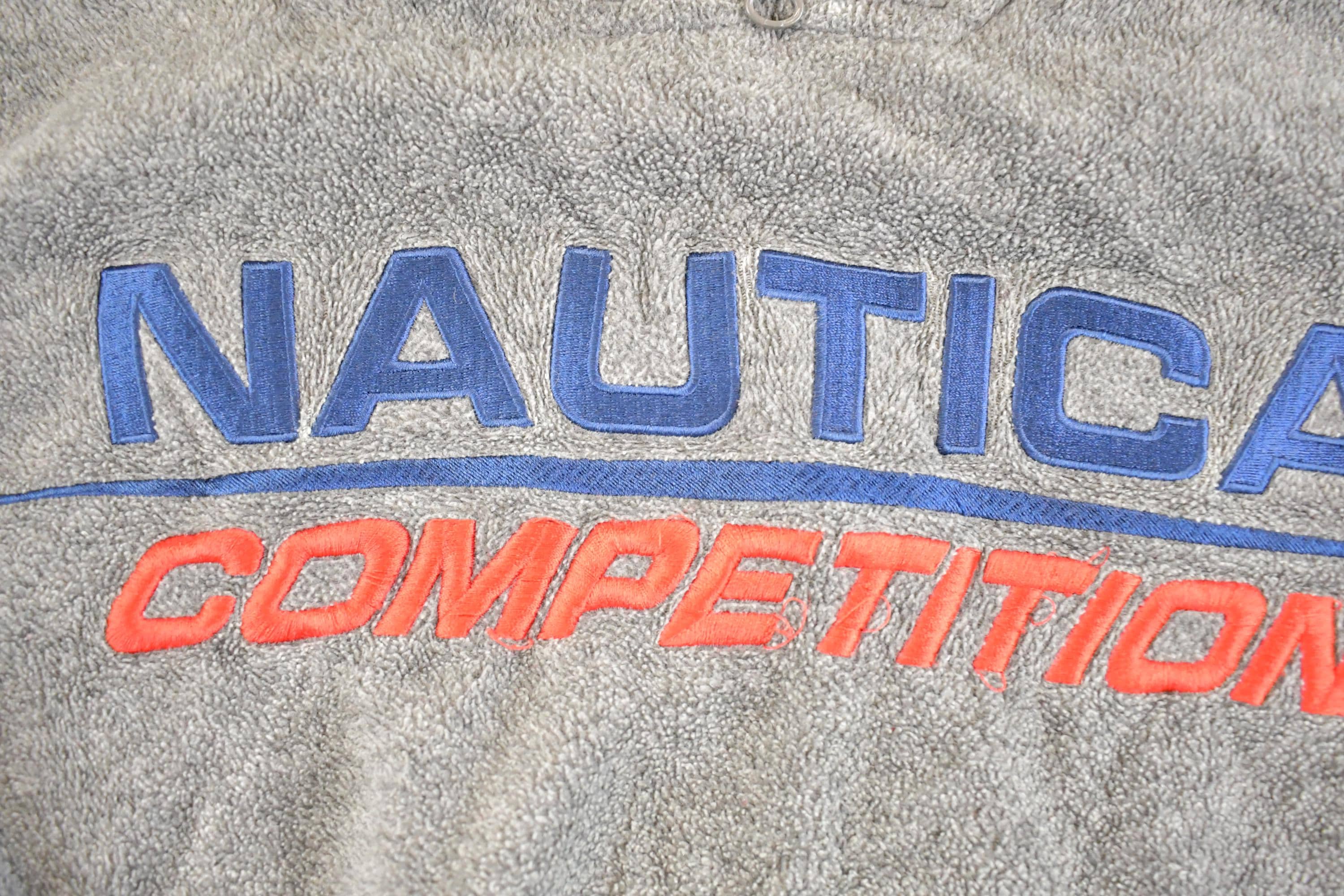 Vintage 1990s Nautica Competition Fleece Sweater Men's M / Outdoorsman / 90s Outdoorsman Sweater / Fleece Hiking Zip up