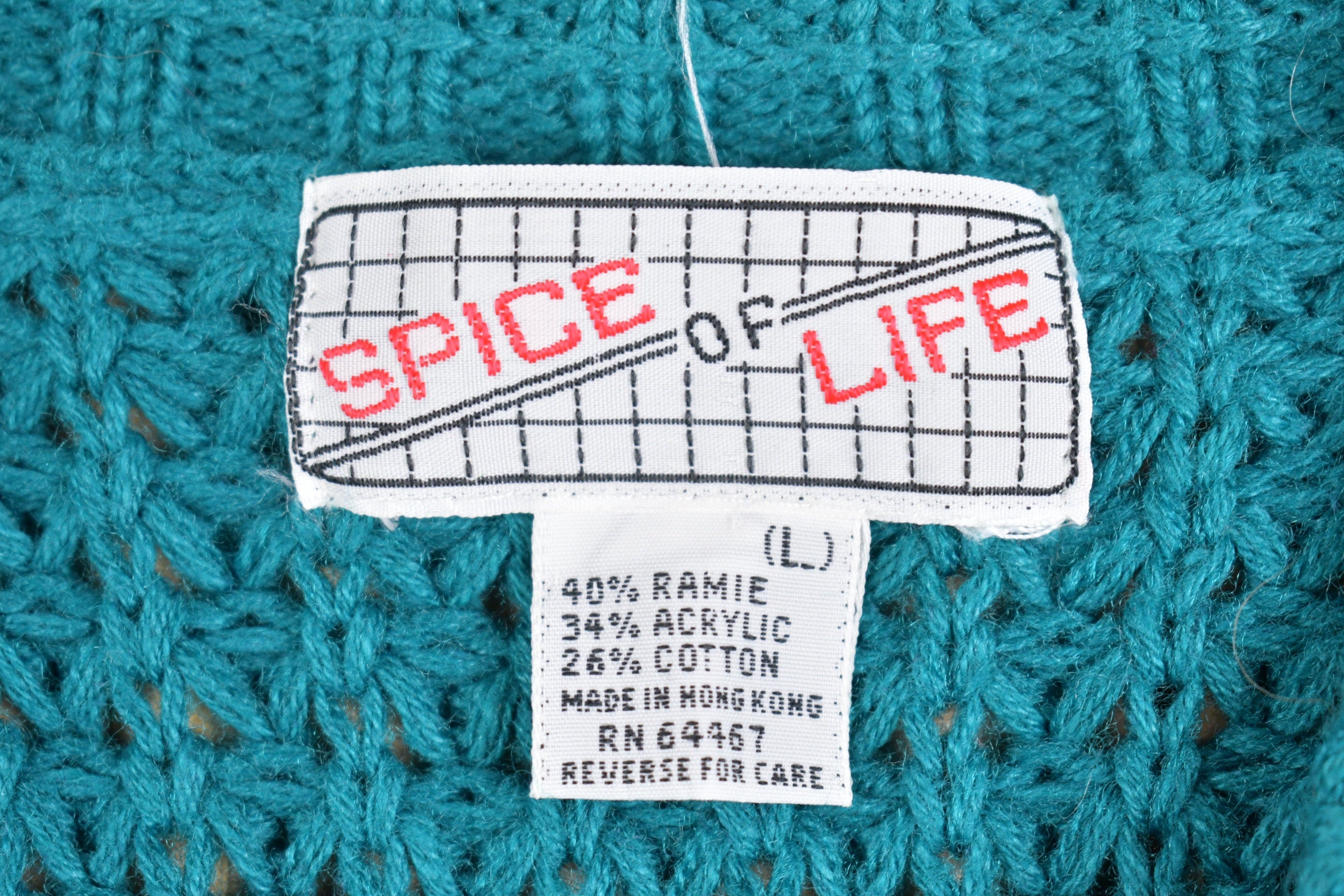 Vintage 1980s Spice of Life Knitted V Neck Sweater