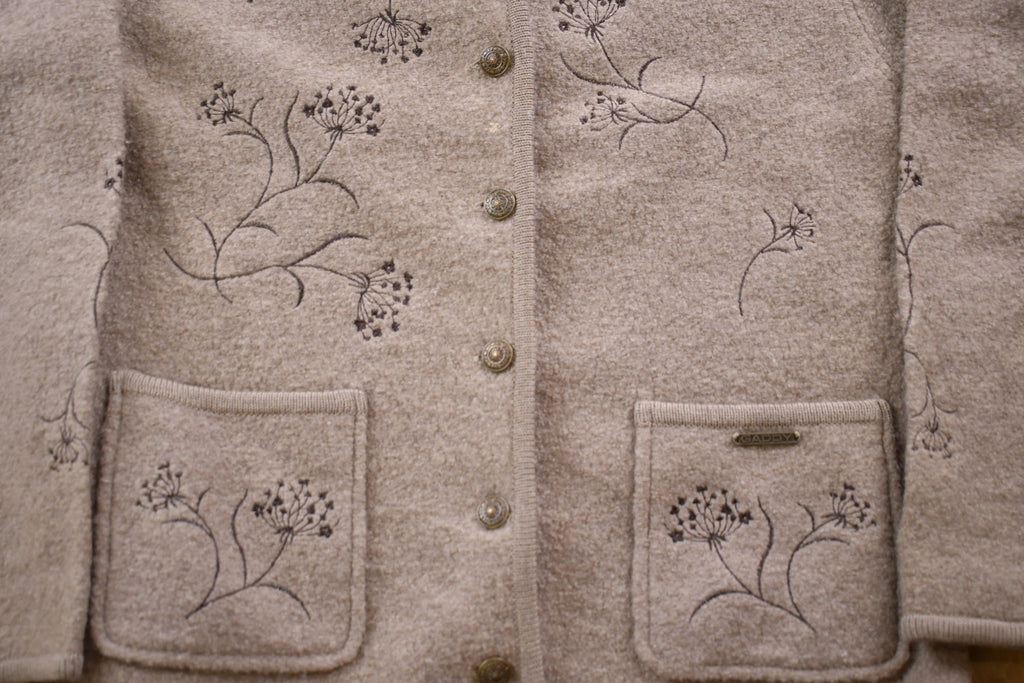 Vintage 1990s Gaddy Collection Floral Embroidered Wool Sweater