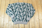 Vintage 1990s Paisley Knit Abstract Pattern Crewneck Sweater