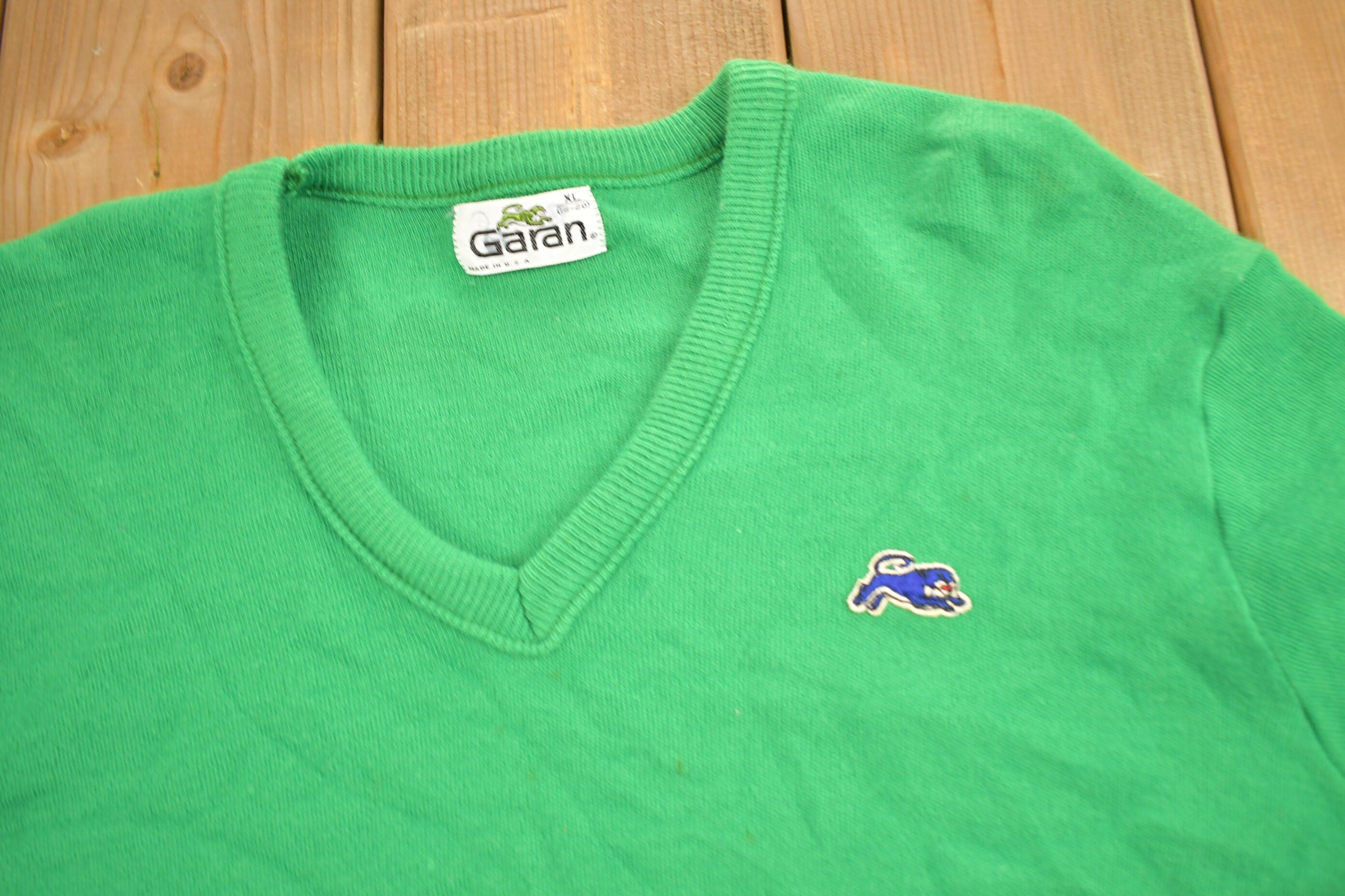 Vintage 1980s Garan Knitted V-Neck Sweater