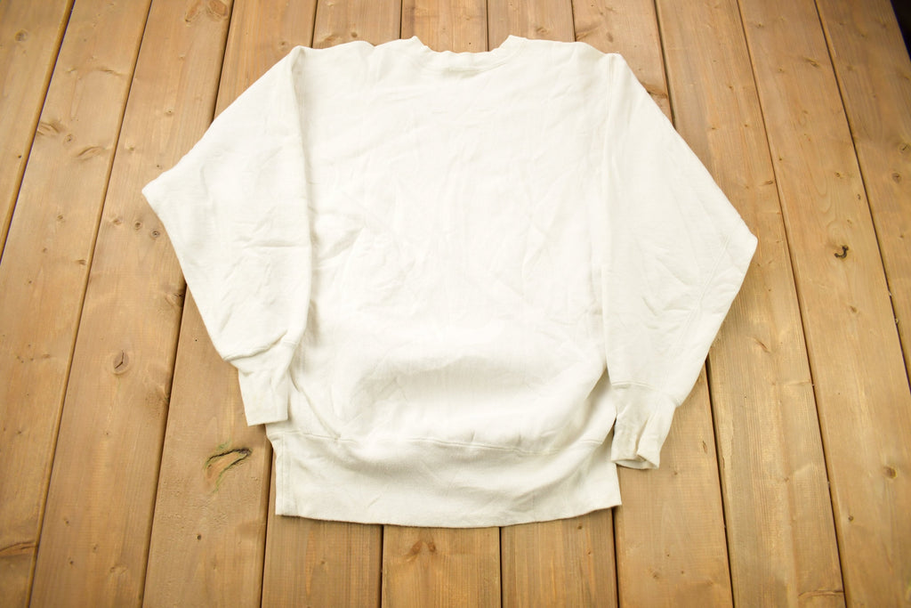 Vintage 1990s Blank White Champion Reverse Weave Crewneck