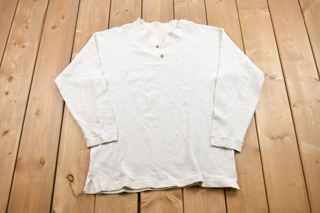 Vintage 1990s Button Up Crewneck Sweatshirt