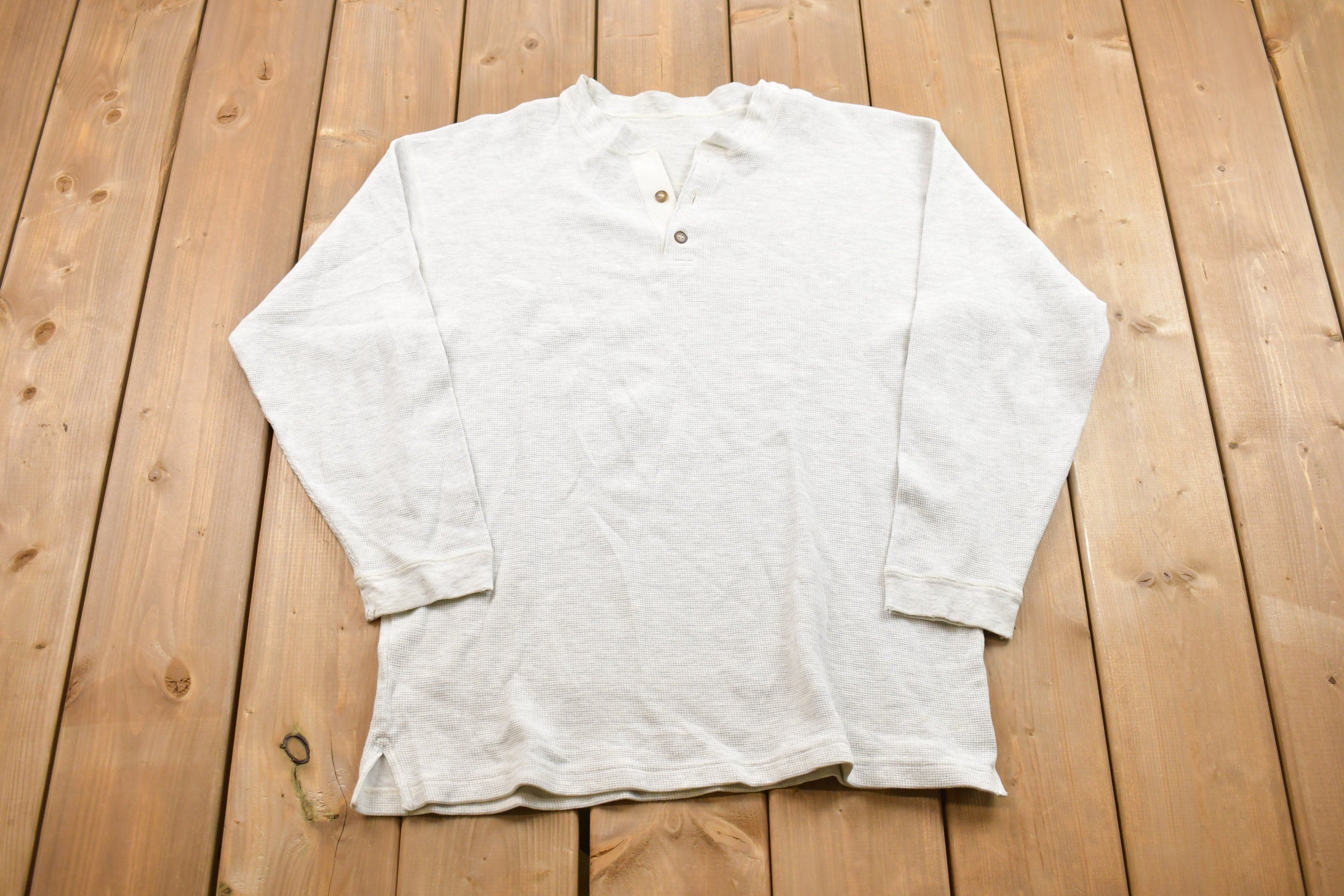 Vintage 1990s Button Up Crewneck Sweatshirt