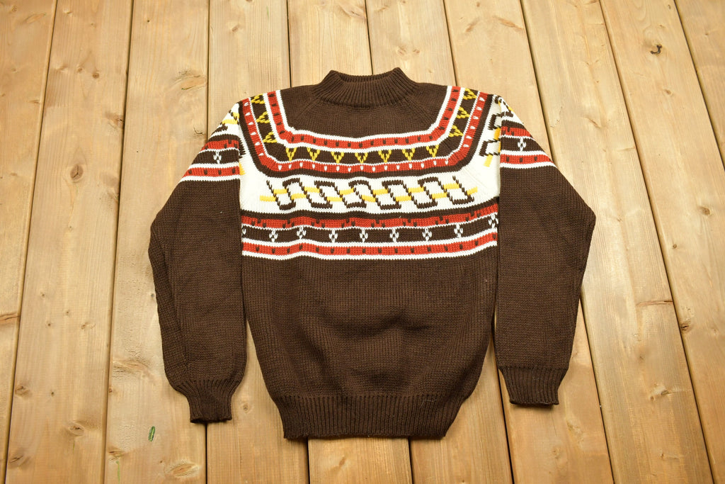 Vintage 1980s Knit Mock Neck Sweater