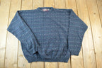 Vintage 1990s Victoria Bay Goods Knit Abstract Pattern Crewneck Sweater