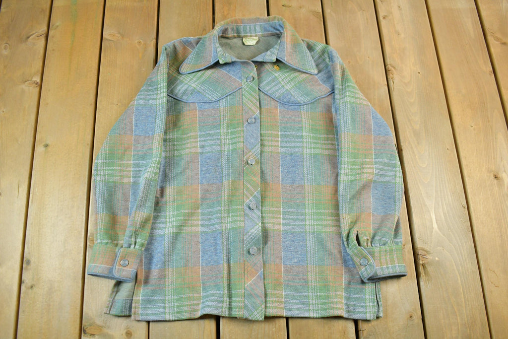 Vintage 1970s Douglas Mare Plaid Flannel Button Up Shirt Men's Large  70s True Vintage Button Up  Vintage Flannel  Outdoorsman