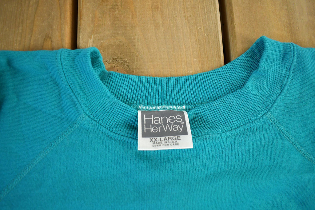 Vintage 1980s Hanes Her Way Raglan Crewneck Sweatshirt Women's 2XL