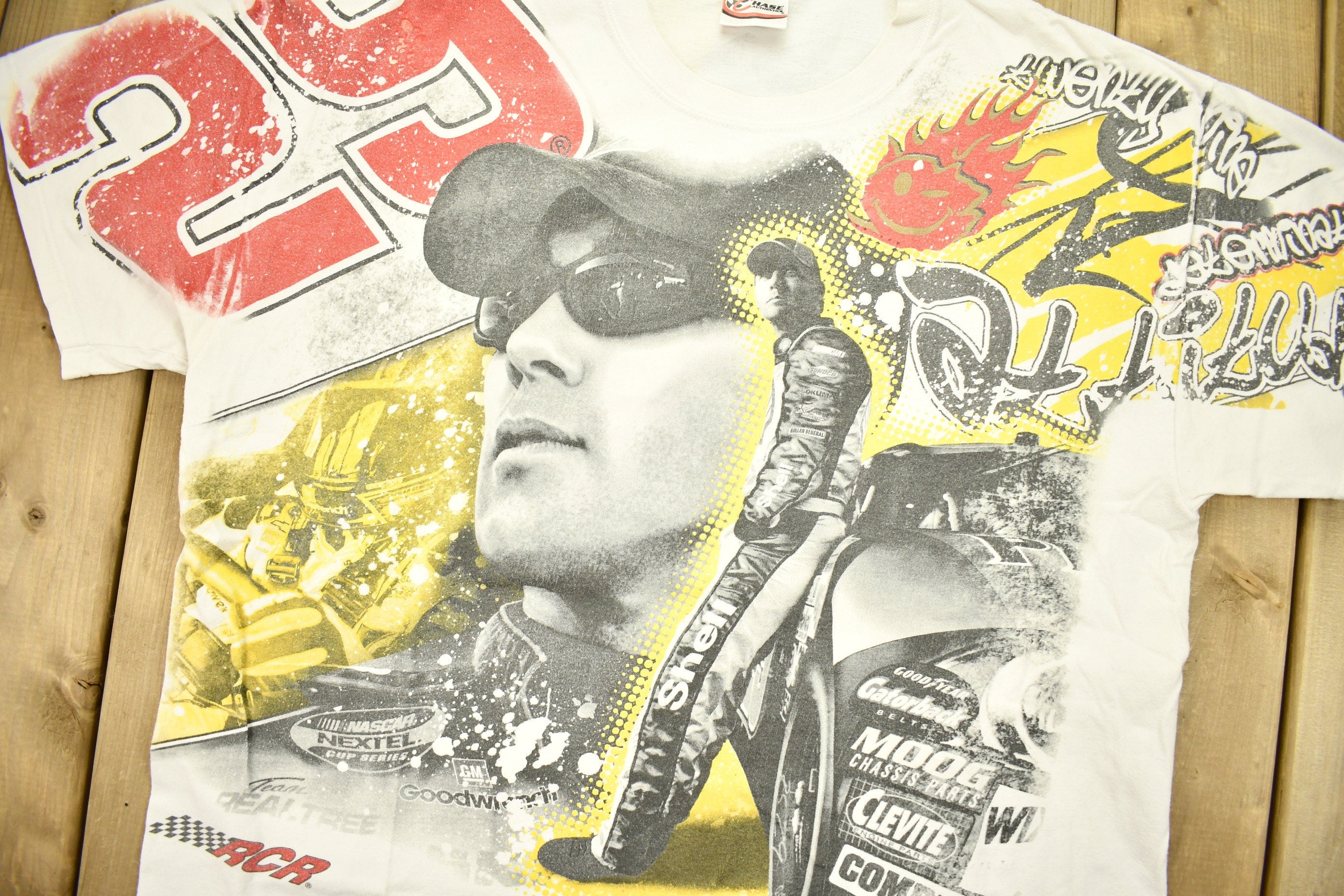 Vintage 1990s Kevin Harvick All Over Print NASCAR T-Shirt