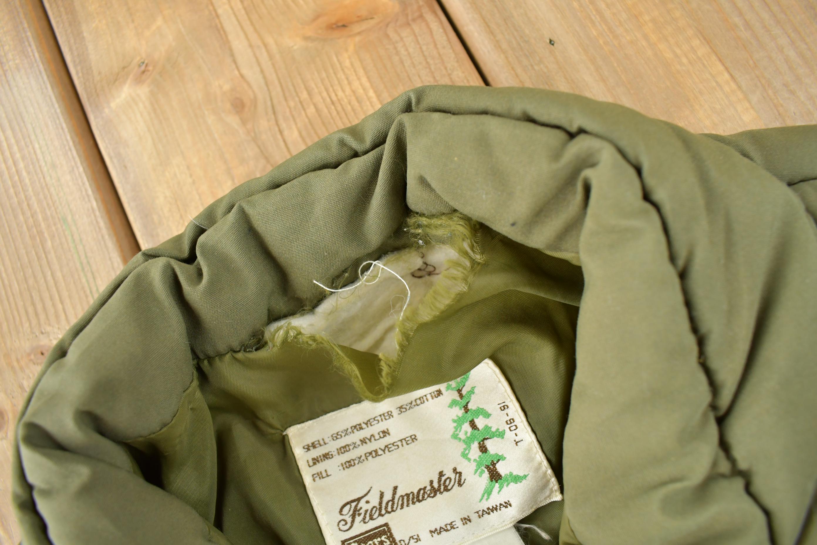 Vintage 1980s Sears Field-Masters Green Puffer Vest