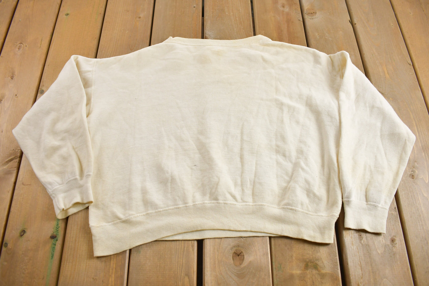 Vintage 1950s Collegiate Crewneck / True Vintage / Sportswear / White Crewneck / 50s Crewneck