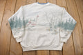 Vintage 1990s Winter Lighthouse All Over Print Crewneck Sweatshirt