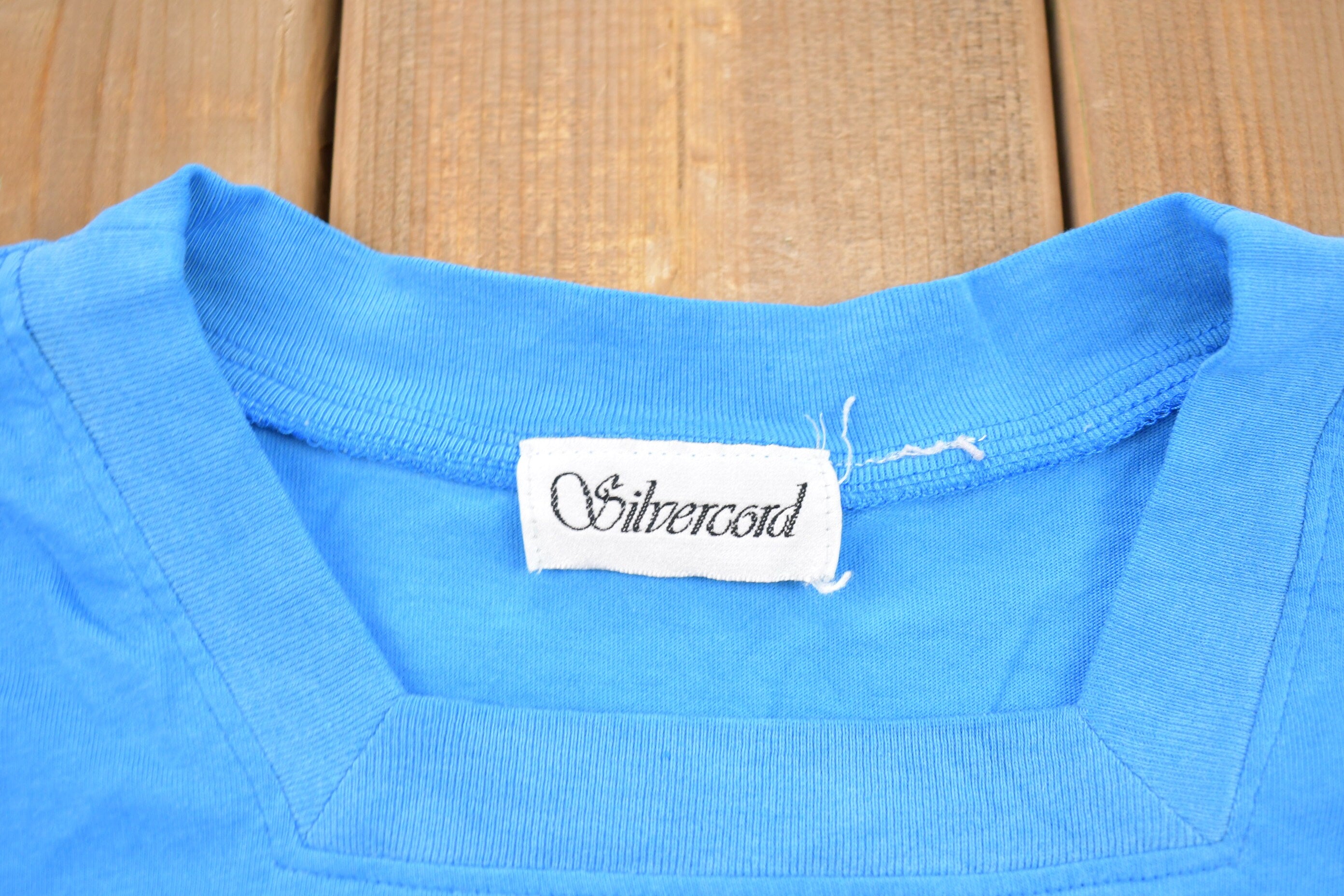 Vintage 1990s Silvercord Striped Color Block Graphic T-Shirt