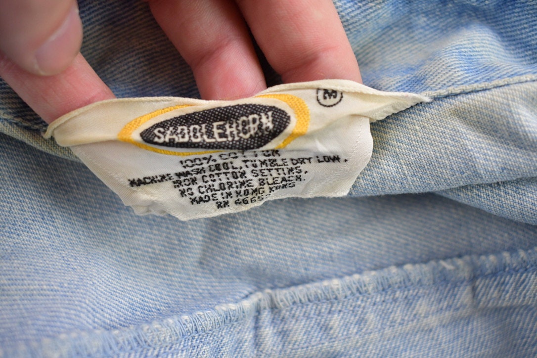 Vintage 1990s Saddlehorn Jean Button Up Shirt