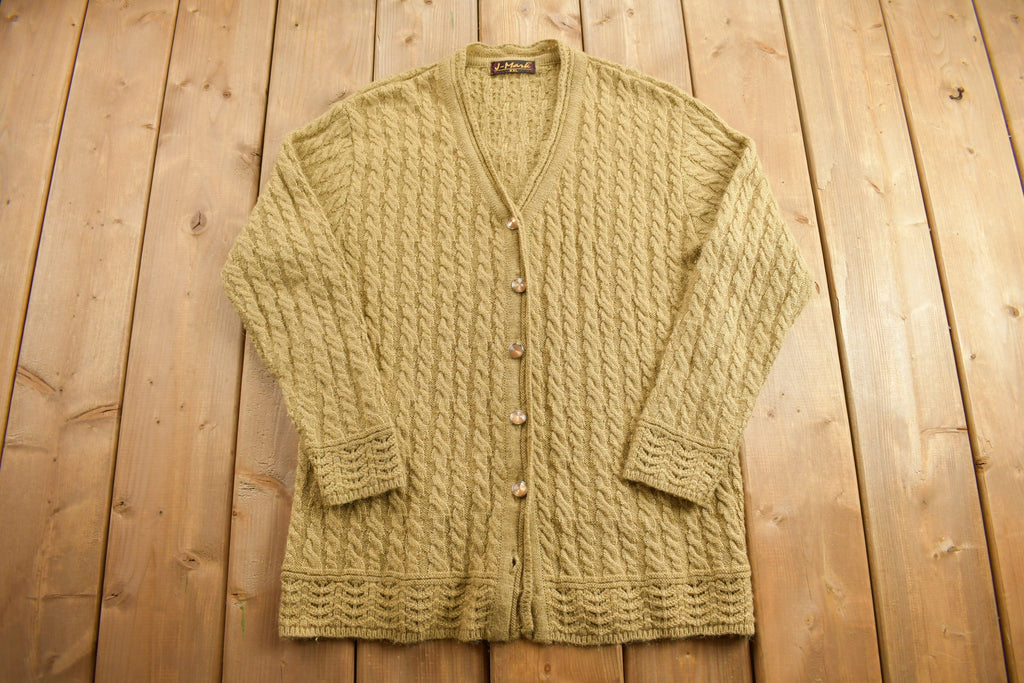 Vintage 1990s Cable knit Knitted Cardigan Sweater