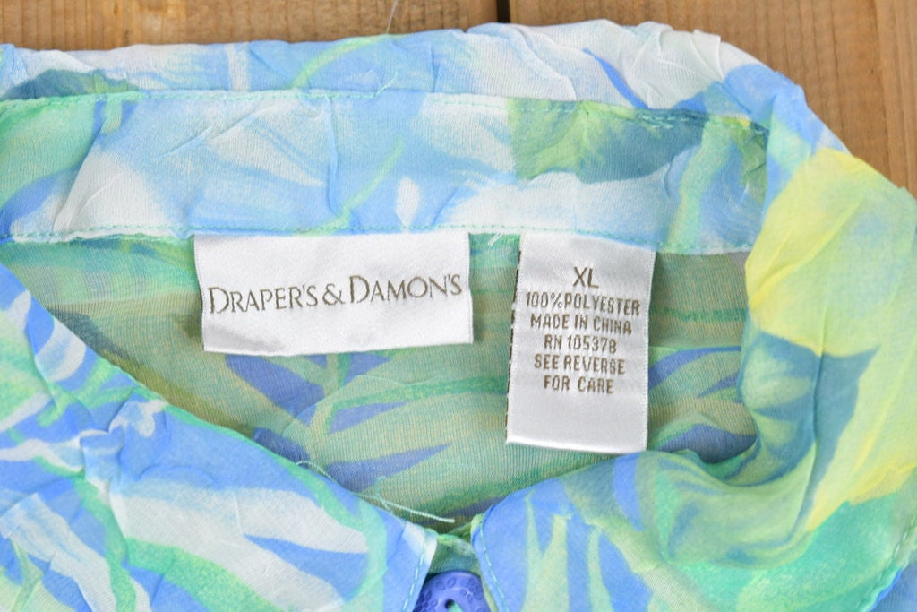 Vintage 1990s Drapers & Damons Floral Print Button Up Shirt