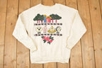 Vintage 1990s Cute Cartoon farm Animal Graphic Print Crewneck Sweatshirt Womens M