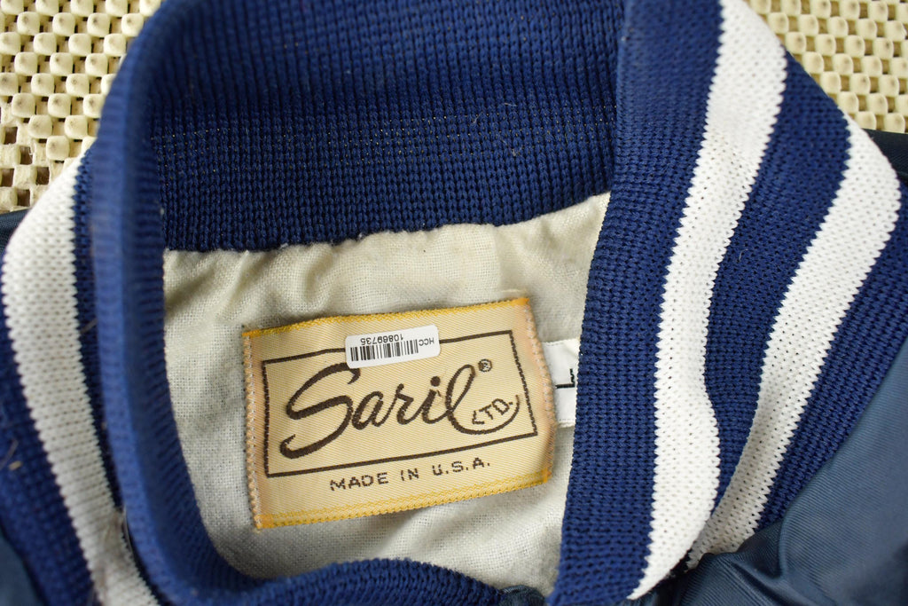 Vintage 1990s Goodyear Aero Space Snap Button Satin Jacket Made In USA