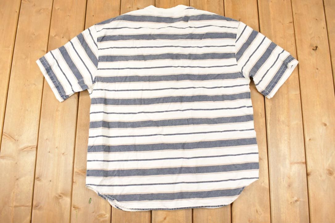Vintage 1990s Faded Glory Striped Button Up Shirt Men's XL  Striped Pattern  Preppy Style  Boxy Fit
