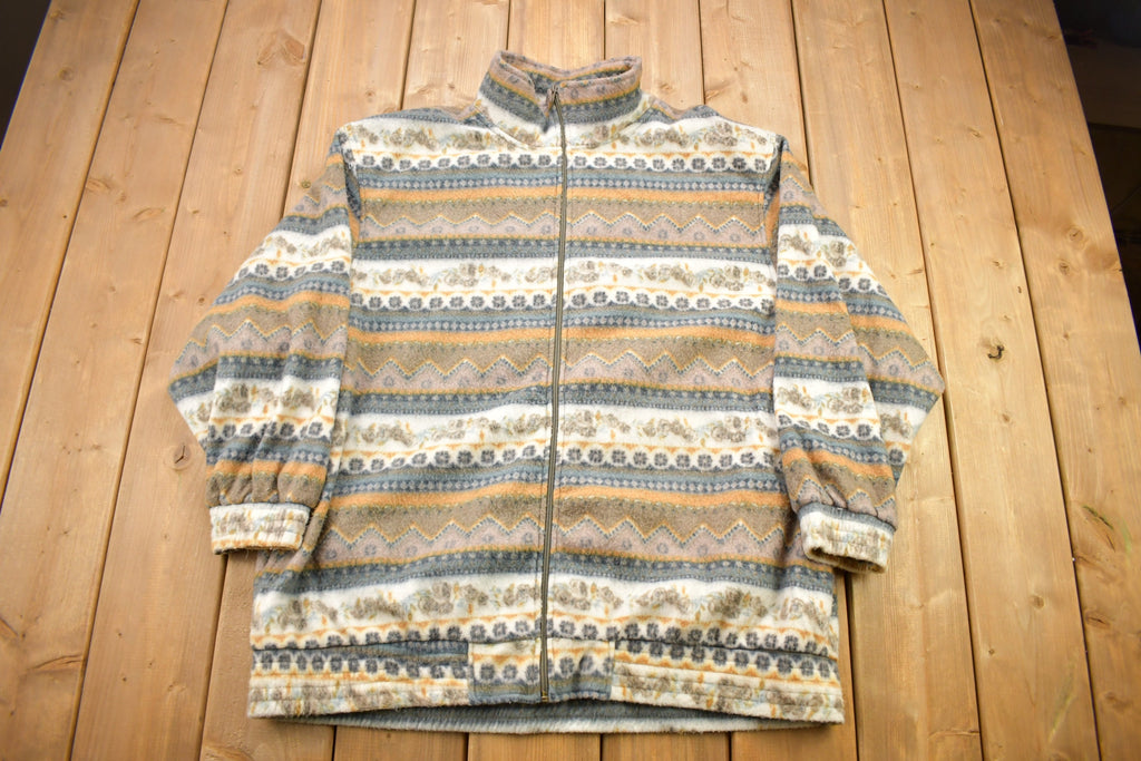 Vintage 1990s All Over Print Fleece Sweater