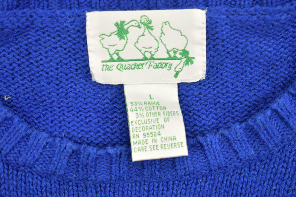 Vintage 1990s Easter Bunny Knitted Christmas Sweater  90s Holiday Crewneck  Winter Wear  Double Sided  Cute  Funny  Holiday Theme