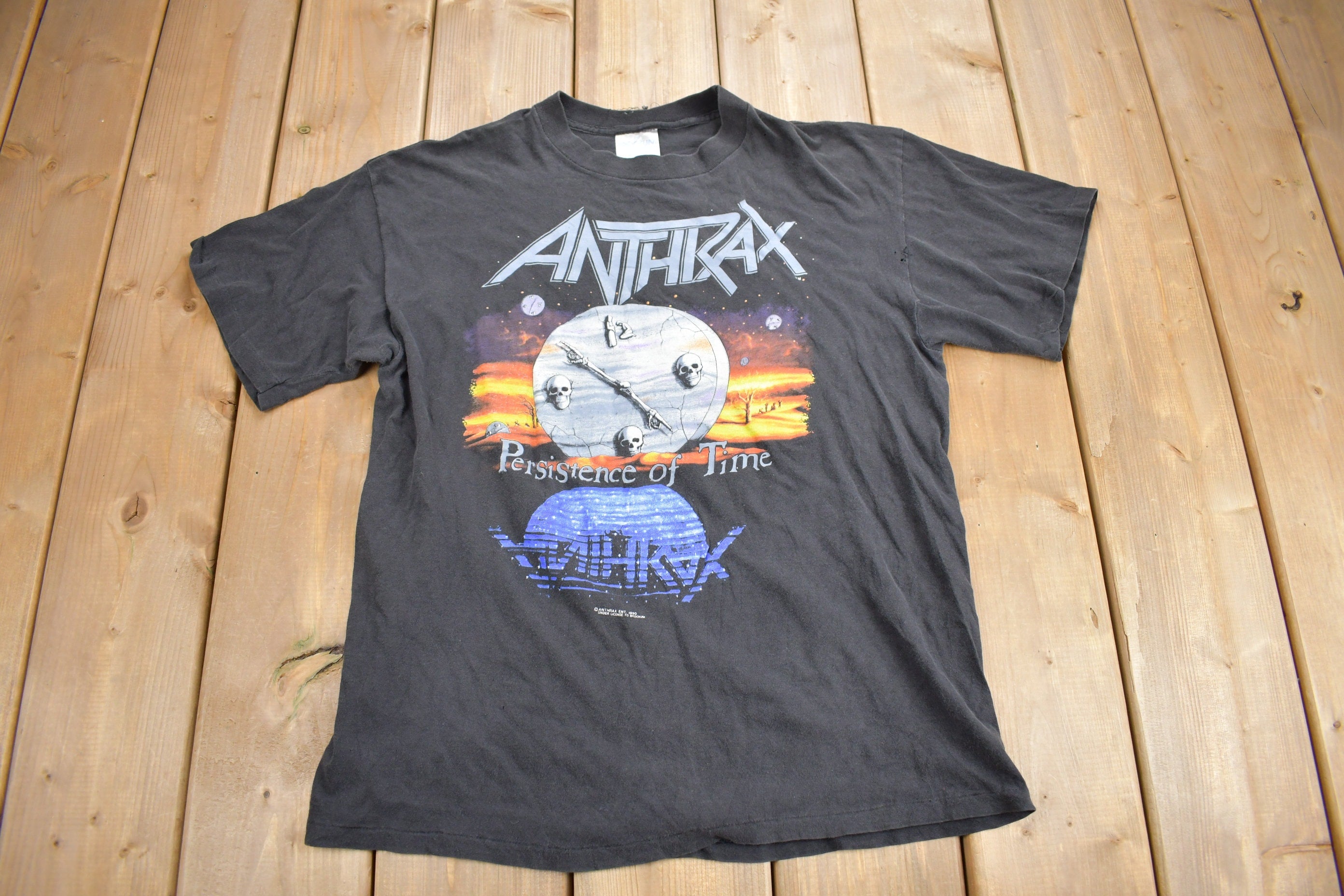 Vintage 1990 Anthrax Persistence Of Time Band T-shirt