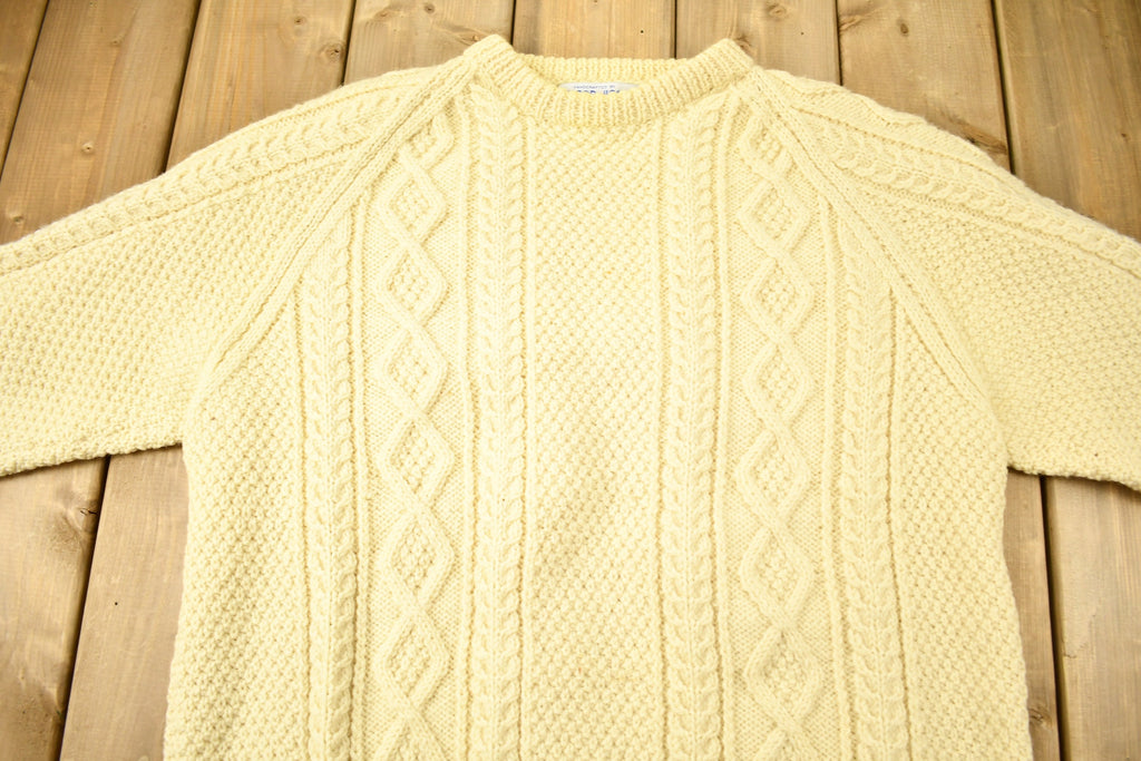 Vintage 1980s The Cod Jigger 3D Cable Knit Crewneck Sweater